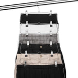 6-Tier Foldable Pants & Skirt Hanger with Adjustable Clips, 6-Pair Chrome Steel