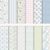 FYSUIMU 24 Sheets Blue Pink Hydrangea Pattern Paper Floral Scrapbook Specialty Paper Double Sided for DIY Crafts Card Making Pho