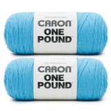 Caron ONE POUND BLUE GROTTO Yarn - 2 Pack of 453.6g/16 oz - 100% Acrylic - #4 Worsted (Medium) - 812 Yards - Knitting/Crochet