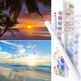 BAISITE Paint by Numbers Kit for Adults Beginners,12 Wx16 L 2 Pack Canvas for Painting Kits for Adults in Colorful Box-PBN217-21