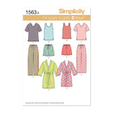 Simplicity US1563A Easy to Sew Teens, Mens and Womens Pajama Sewing Pattern Kit, Code 1563, Sizes XSXL