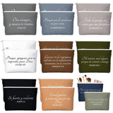 Huhumy 20 Pcs Inspirational Christian Gifts for Women Religious Makeup Bag Canvas Bible Verse Cosmetic Bag with Zipper for Grand