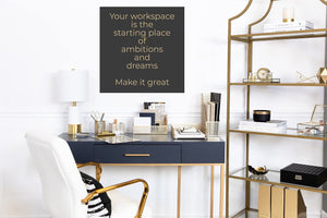 Blu Monaco 6 Piece Cute Gold Desk Organizer Set - Desk Organizers And Accessories For Women - Cute Office Gold Desk Accessories