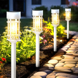 Mancra Solar Pathway Lights Outdoor Waterproof, 8 Pack LED Solar Garden Lights for Outside Decorations, Dusk to Dawn Solar Walkw