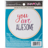 Dimensions You Are Awesome Inspirational Craft Mini Embroidery Kit for Beginners, 4