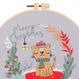 Merishopp Christmas Embroidery Starter Kit Supplies Creative Decorative Gift Craft Set Cat