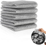 Shivstor 5 PCS NonScratch Wire Dishcloth Double Layer Steel Wire Dishwashing Cloth for Utensils Pans Sinks Pots Reusable Scrubb