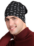 Vimal Jonney MenS Scarf (Cap_PrtNo.2Blk_01_Black_Free Size)