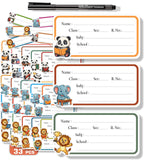 Oncro Panda Lion Elephant Waterproof Matte Stickers School Labels Notebooks Copybooks Registers Pencil Box Files Name Slips Juni