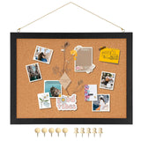 DOLLAR BOSS Cork Bulletin Board 1-Pack 16X 12 Double-Sided Cork Boards for Walls Wood Framed Corkboards, Small Pin Board for