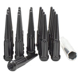 Wheel Accessories Parts 20 Pcs M14 x 1.5 14 x 1.5 Thread Spike Spline Solid Metal 4.40 Long Lug Nuts Black Truck Spline Fits 1
