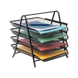 Mind Reader 4Tier Paper Tray, Desktop Organizer, File Storage, Workspace, Office, Metal Mesh, 12L x 13.75W x 12.5H, Black