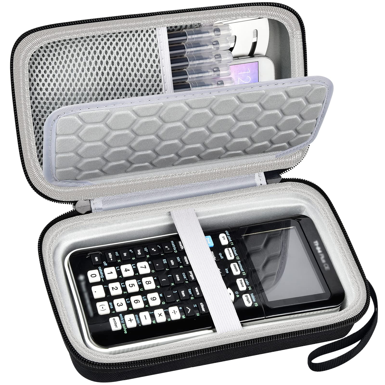 Case for Texas Instruments TI-84 Plus CE/for TI-Nspire CX II CAS Color Graphing Calculator, Travel Large Capacity for Pens, Cabl