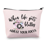 MBMSO Photographer Makeup Bag when Life gets Blurry Adjust Your Focus Photography Lovers Gifts Inspirational Gifts (Photographer