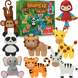 Craftorama Sewing Kit for Kids, Fun and Educational Wild Animal Craft Set for Boys and Girls Age 7-12, Sew Your Own Felt Animals