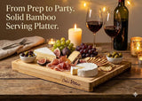 Easy-to-Clean Bamboo Wood Cutting Board with set of 6 Color-Coded Flexible Cutting Mats with Food Icons