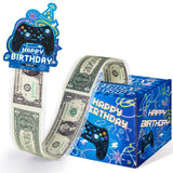 WERNNSAI Money Box for Cash Gift - Surprise Birthday Money Box Gaming Party Decorations Game Party Boxes for Kids Adults Gaming 