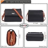 Adisa Women Girls Dual Cross Body Sling Bag (Sl5158-Bla),Black,,B0F715K7RW