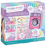 Make It Real: Purr-FECT Wash N Bead Bracelets - 141pc, DIY Jewelry Craft Kit, Design-Make 5 Charm Bracelets, Spin to Style, Bea