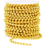 Craft Pearl 66 Feet Pearl Beads Garland for Christmas Tree, 6MM Gold Faux Pearls Strings Bead Roll Strand for Wedding Party Chri