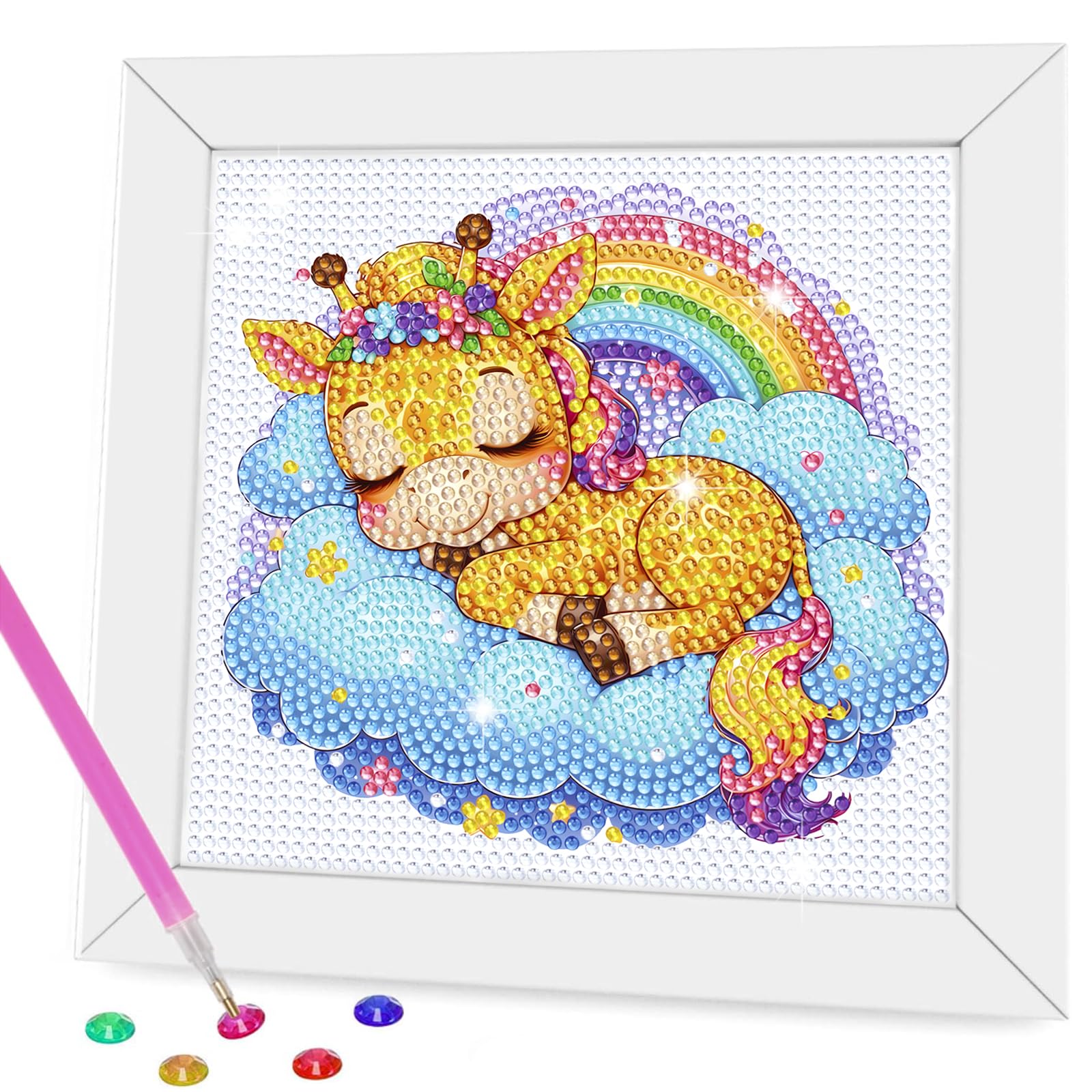 Nardoll Diamond Art Kits - Arts and Crafts - Diamond Art Painting with Wooden Frame - GEM Art for Girls Boys Adults Beginners Ho