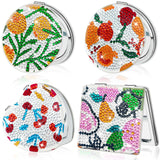 Diamond Art DIY Compact Mirror, Pocket Mirror - 4 Pcs Foldable Portable Mirror - Christmas & Birthday Gifts for Women & Girls