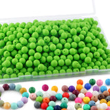 Sunrony 240Pcs 12mm Silicone Beads for Keychain Making, Round Silicone Beads for Pens and Necklace Bracelet Crafts Making (Chart