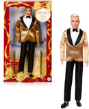 Barbie Signature 2025 Holiday Blonde Ken Collectible Fashion Doll Wearing Full Suit with Golden Jacket in Displayable Packaging 
