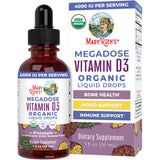 MaryRuth Organics Vitamin D3 Liquid Drops | Megadose 4000 IU | USDA Organic Liquid Vitamin D Spray for Adults & Kids | Immune Su