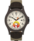 Timex Mens Expedition Acadia 40mm Watch - Brown Strap Natural Dial Brown Case