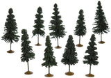 Bachmann Trains - Scene Scapes - 3- 4 Spruce Trees (9 Per Box) - N Scale