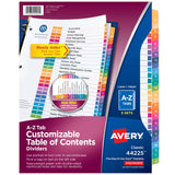 Avery AZ Tab Dividers for 3 Ring Binders, Customizable Table of Contents, Multicolor Tabs, 3 Sets (44225)