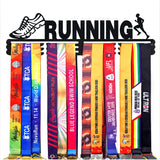 Goutoports Medal Holder Display Hanger Rack Frame for Sport Race Runner-Running Medal Hanger Display-Sturdy Black Steel Metal Ov
