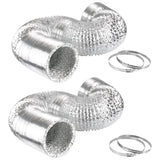 iPower 8 Inch 25 FT Silver Ducting, Non-Insulated Flexible Air Aluminum Ducting Hose for Drying and Venting of HVAC Ventilation,