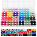 HHCFAST 96Pcs 15mm Silicone Beads Multicolor for Keychain Making, Round Silicone Beads for Pens and Bracelet Making(Multicolor)