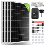 ECO-WORTHY 400 Watt 12 Volt Premium Solar Panel Kit :4pcs 100W Solar Panel+ 40A MPPT Charge Controller+ Bluetooth Module+ Mounti