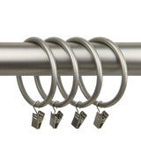 Rod Desyne 21/2 inch Curtain Rings w/Clip, Satin Nickel