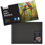 BRUSTRO Artists Soft Pastels Set of 48 with Fabriano Black Drawing Book A4