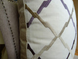 Plutus Brands Plutus Lyford Handmade Throw Pillow, 20 X 20, White/Purple/Taupe