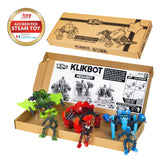 Zing Klikbot Megabots - Pack of Three - Green, Blue and Red - Toy Figures with Unique Accessories - for Kids 8 Plus