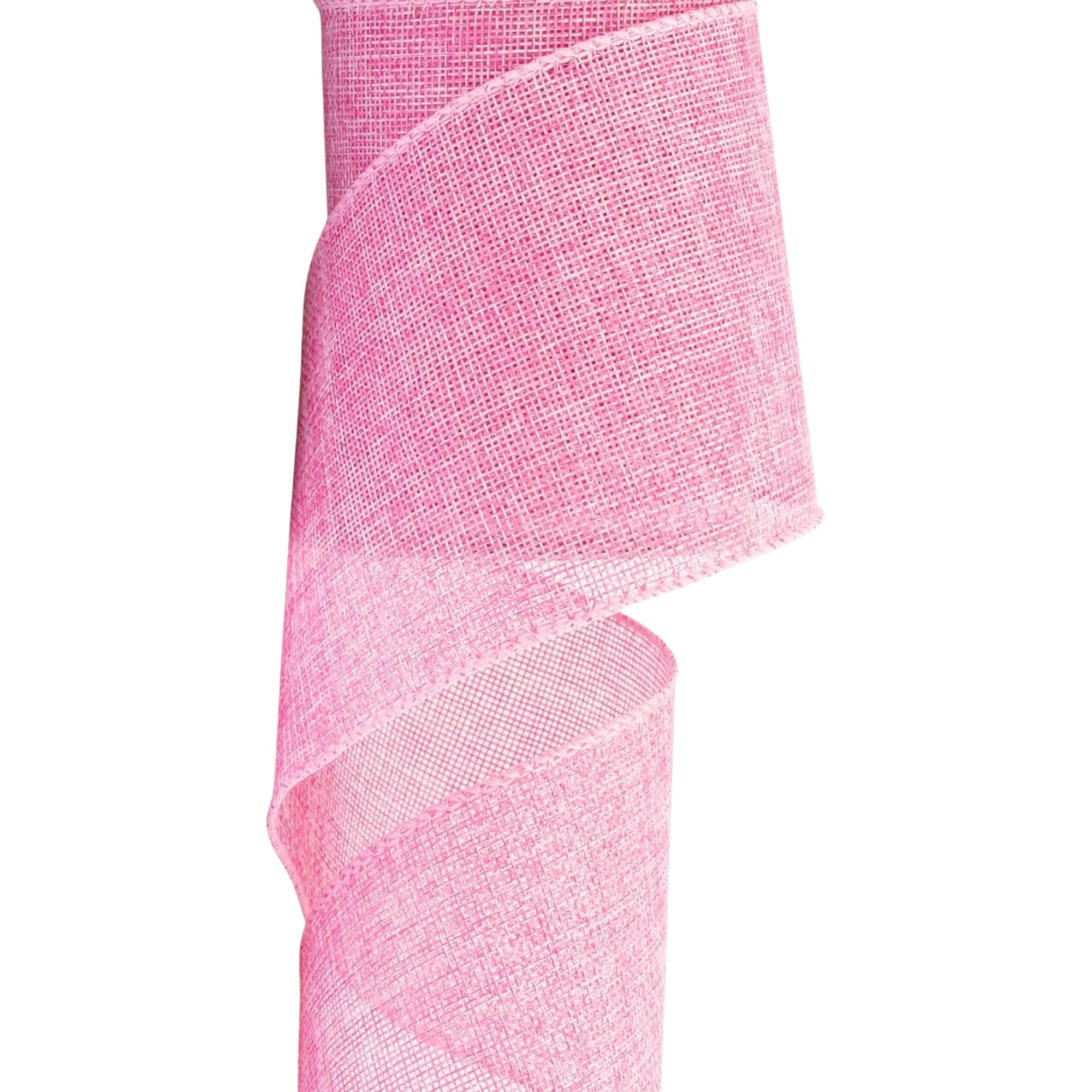 Burlap Wired Ribbon, 10 Yards, Natural Color, for Christmas Decor, Wreaths, Wedding, Gift Wrapping (Dusty Rose, 4 Inch x10 Yards