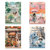 Auguro 4 Books for Seasons Stickers for Scrapbooking 480 Pre-Cut Pet Transparent Stickers for journaling Spring Summer Fall and 