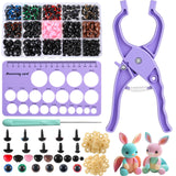 Weysat 755 Pcs Safety Eye Tool for Crocheting Auxiliary Tool for Attaching Portable Safety Eyes and Noses for 10-30mm Stuffed An