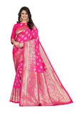 Sugathari Womens Banarasi Saree Pure Kanjivaram Silk Saree Soft New Ladies 2023 Design Wear Pattu Sarees Latest Cotton Party Sari Collections With Blouse Piece For Wedding Sadi (Pari S-2 Rani)