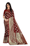 Sugathari Womens Banarasi Saree Pure Kanjivaram Silk Saree Soft New Ladies 2023 Design Wear Pattu Sarees Latest Cotton Party Sari Collections With Blouse Piece For Wedding Sadi (Pari S-2 Maroon)