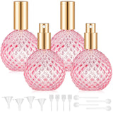 Teenyyou 4 Pack 100ml Glass Perfume Bottles Retro Empty Perfume Bottle Refillable Decorative Fine Mist Spray Bottles for Women A