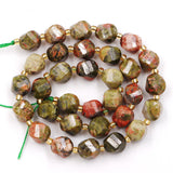 Malahill Wholesale Natural Stone Beads for DIY Jewelry Making Sold per Bag 5 Strands and one roll Cord Inside Faceted S Shape un
