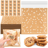 Fuyoooo Self Adhesive Cookie Bags Cellophane Polka Dot Treat Bags Small Plastic with Thank You Stickers for Party Gift Giving Ba