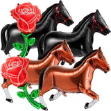 Seenelling 6 Pcs 40 Inch Giant Horse Balloon Derby Balloon Horse Racing Run for the Rose Foil Party Decorations for Preakness We