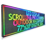 DS P10 77x20''Outdoor Led Sign Scrolling Programmable , Digital Open Neon Signs Waterproof , Large Electronic Message Display Bo